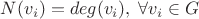 $N(v_i)  = deg(v_i), \; \forall v_i \in G$
