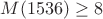 $M(1536) \ge 8$