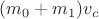 $(m_0+m_1)v_c$ $(m_0+m_1)v_c$