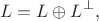 $$
L = L \oplus L^\perp,
$$