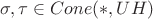 $\sigma, \tau \in Cone(\ast, UH)$