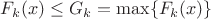 $F_k(x) \leq G_k=\max\{F_k(x)\}$