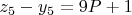 $z_5-y_5=9P+1$