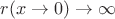 $r(x\to0) \to \infty$
