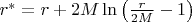 $r^{*}=r+2M \ln\left(\frac{r}{2M}-1\right)$