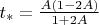 $t_*= \frac{A(1-2A)}{1+2A} $