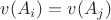 $v(A_i)=v(A_j)$