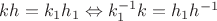 $kh=k_1h_1 \Leftrightarrow k_1^{-1}k=h_1h^{-1}$