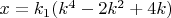 $x=k_1(k^4-2k^2+4k)$