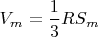 $V_m=\dfrac{1}{3}RS_m$