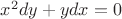 $x^2dy+ydx=0  \;\; $