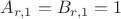 $A_{r,1}=B_{r,1}=1$