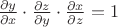 $\frac{\partial y}{\partial x}\cdot\frac{\partial z}{\partial y}\cdot\frac{\partial x}{\partial z}=1$