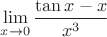 $$\lim_{x \to 0} \frac{\tan x - x}{x^3}$$