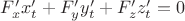 $F'_x x'_t+F'_y y'_t+F'_z z'_t=0$