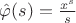 $\hat{\varphi}(s) = \frac{x^s}{s}$