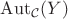 $\operatorname{Aut}_{\mathcal C}(Y)$