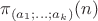 $\pi _{(a_1;...;a_k)}(n)$