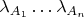 $\lambda_{A_1} \dots \lambda_{A_n}$