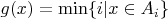 $g(x) = \min \{i | x \in A_i\}$
