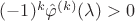 ${( - 1)^k}{{\hat \varphi }^{(k)}}(\lambda ) > 0$
