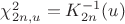 $\chi^2_{2n, u} = K_{2n}^{-1}(u)$