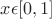 $x\epsilon[0,1]$
