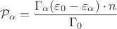 $$\mathcal{P}_\alpha = \frac{\Gamma_\alpha (\varepsilon_0 - \varepsilon_\alpha) \cdot n}{\Gamma_0}$$