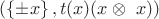 $( \left\lbrace \pm x\right\rbrace, t(x)( x\otimes\ x))$