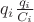 $q_i\frac{q_i}{C_i} \right) $