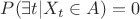 $P(\exists t|X_t\in A) =0$