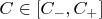 $C\in[C_{-},C_{+}]$
