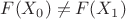 $F(X_0)\ne F(X_1)$