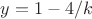 $y=1-4/k$