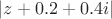 $|z+0.2+0.4i|$
