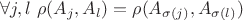 $$\forall j, l\ \rho(A_j, A_l) = \rho(A_{\sigma(j)}, A_{\sigma(l)})$$