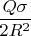 $\dfrac{Q\sigma}{2R^2}$