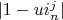 $\lvert 1-u i_n^j  \rvert$