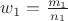 $w_1=\frac{m_1}{n_1}$