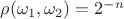 $\rho(\omega_1, \omega_2) = 2^{-n}$