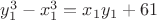 $y_1^3-x_1^3=x_1y_1+61$