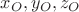$x_O,y_O,z_O$