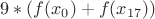 $9*(f(x_0)+f(x_{17}))$