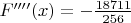 $F''''(x) = -\frac{18711}{256}$