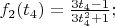 $f_2(t_4)=\frac{3t_4-1}{3t_4^2+1};$
