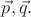 $\vec{p},\vec{q}.$