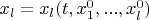 $x_l=x_l(t,x_1^0,...,x_l^0)$