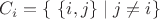 $C_i=\{\ \{i,j\}\mid j\ne i\}$