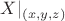 $X|_{(x,y,z)}$