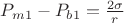 $P_{m1}-P_{b1}=\frac{2\sigma}{r}$